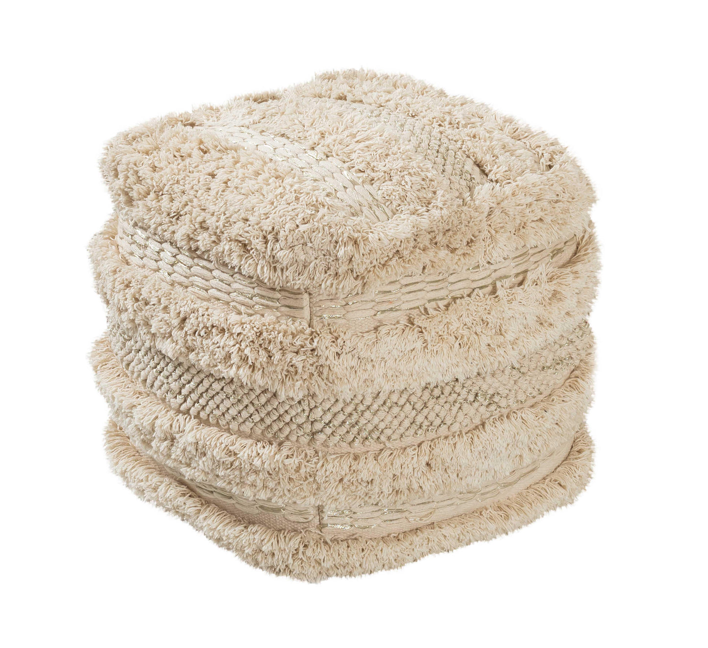 Yorba Beige Cotton Pouf - Default Variant