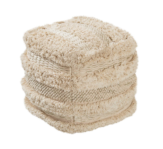 Yorba Beige Cotton Pouf - Default Variant