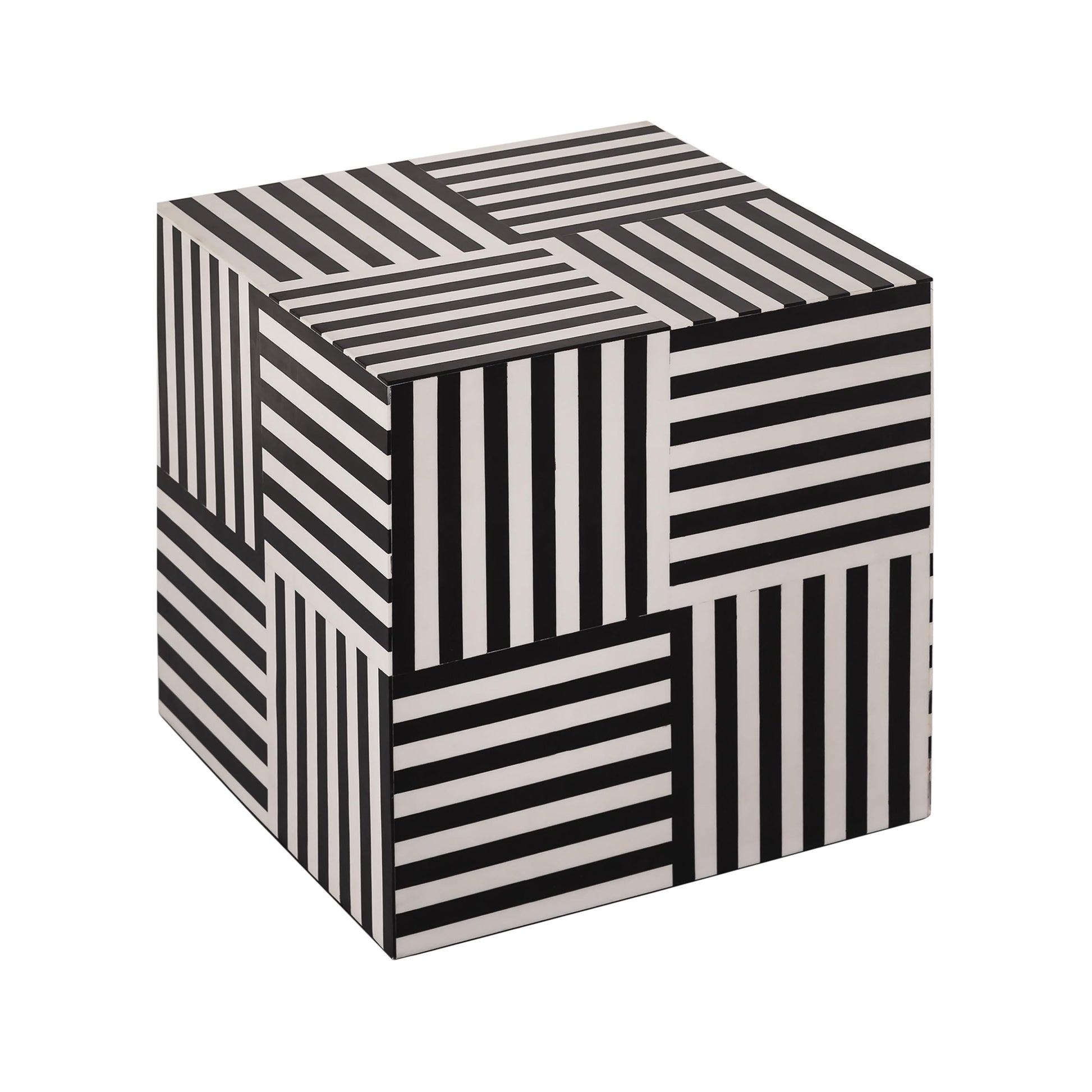 Cube Black and White Side Table - Default Variant