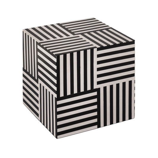 Cube Black and White Side Table - Default Variant