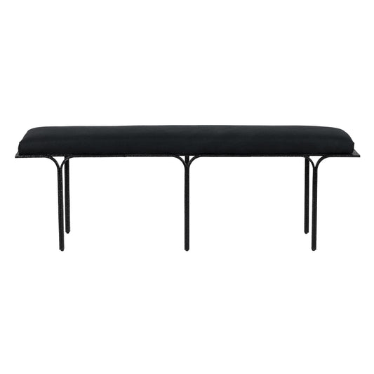 Bryn 59" Black Linen Bench - Default Variant