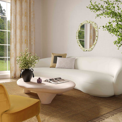 Athen 57" Nude Faux Stone Coffee Table