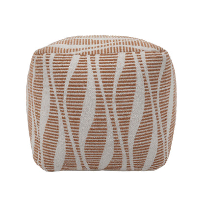 Ember Natural and Cream Woven Pouf - Default Variant