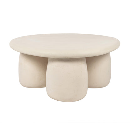 Rahul 34" Cream Round Coffee Table - Default Variant