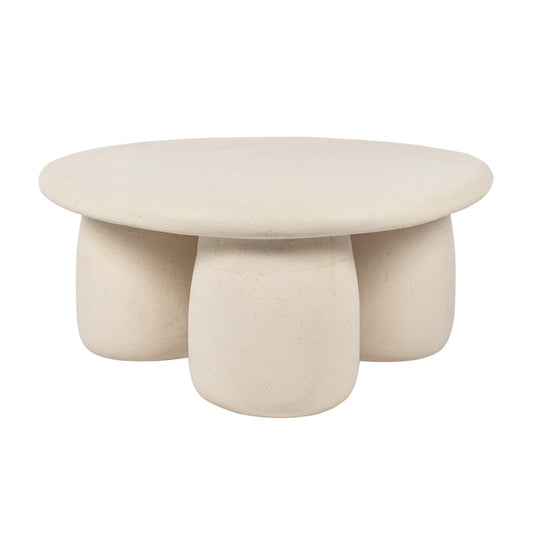 Rahul 34" Cream Round Coffee Table - Default Variant