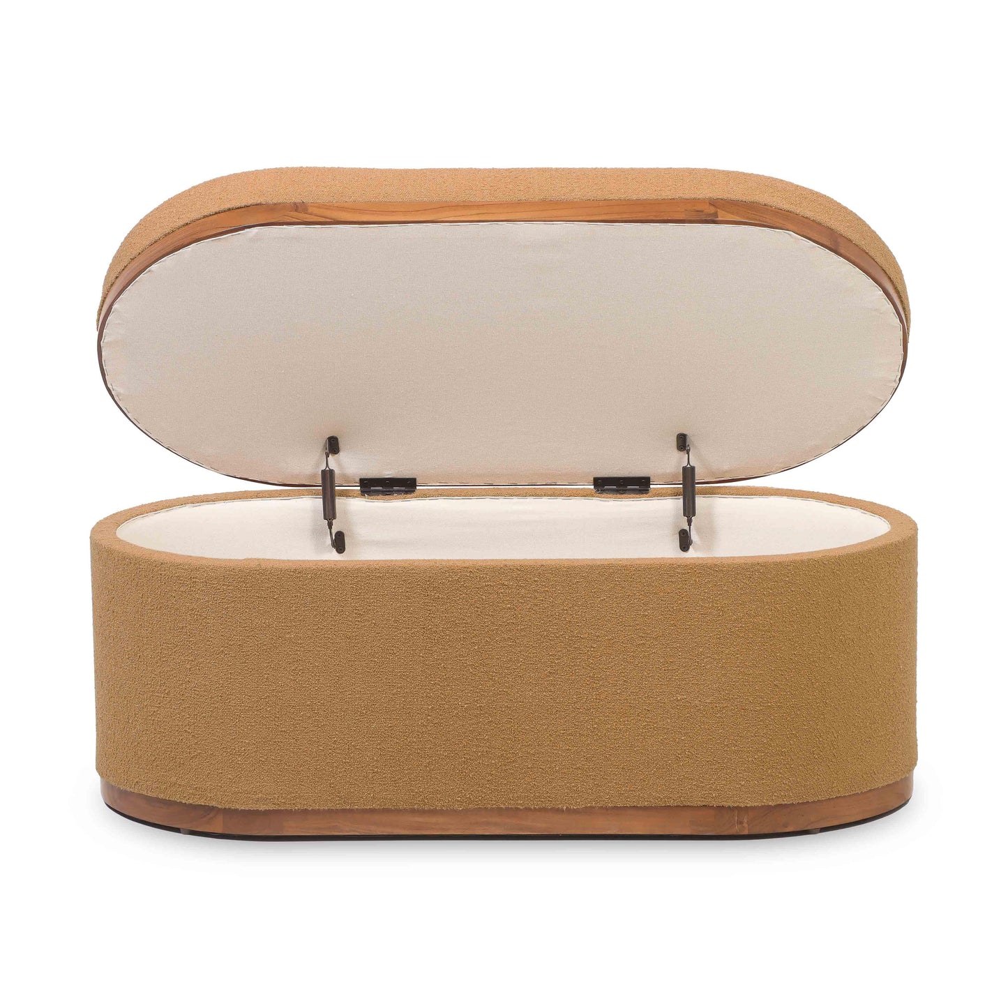 Olivier 41" Boucle Oval Storage Ottoman