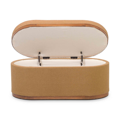 Olivier 41" Boucle Oval Storage Ottoman