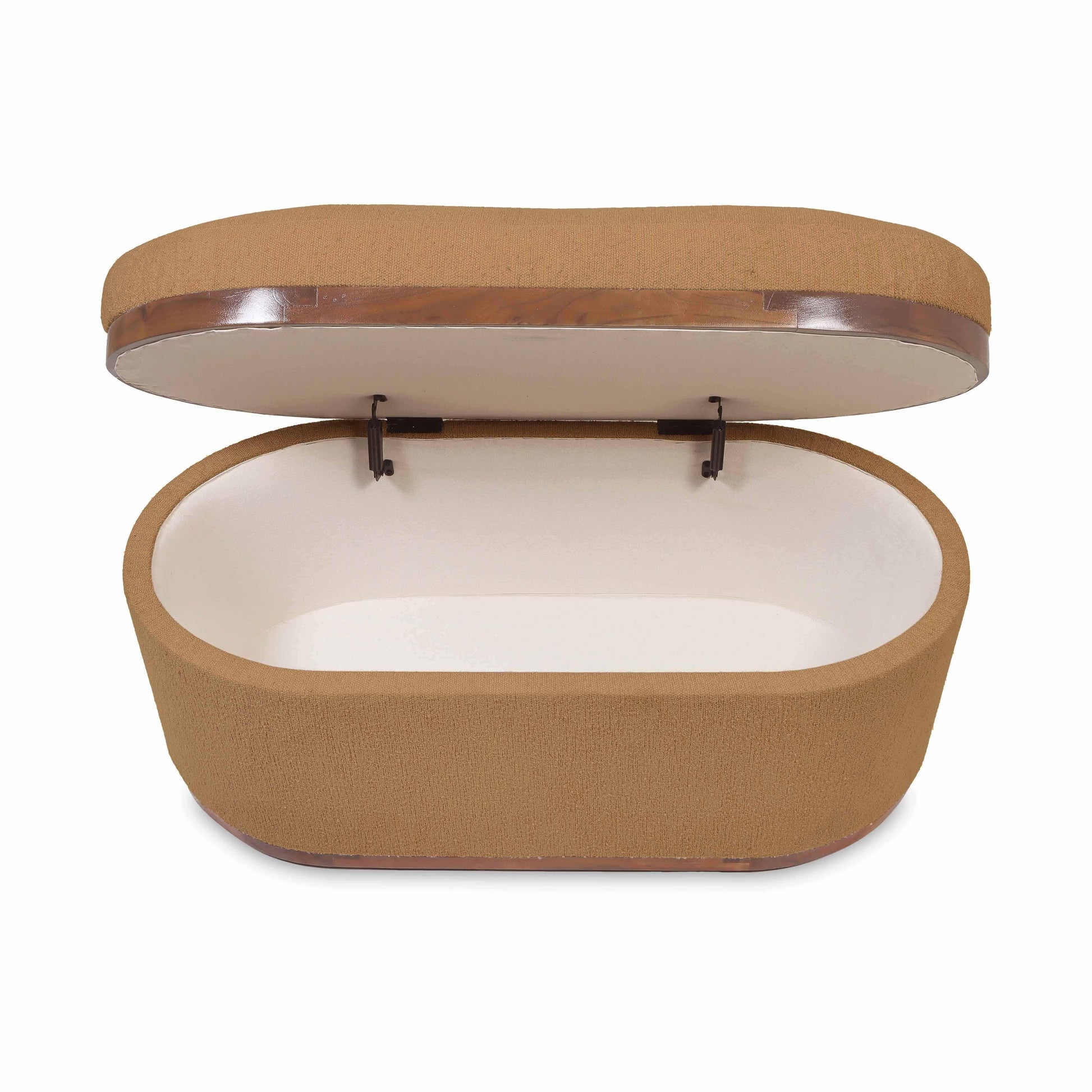 Olivier 41" Boucle Oval Storage Ottoman