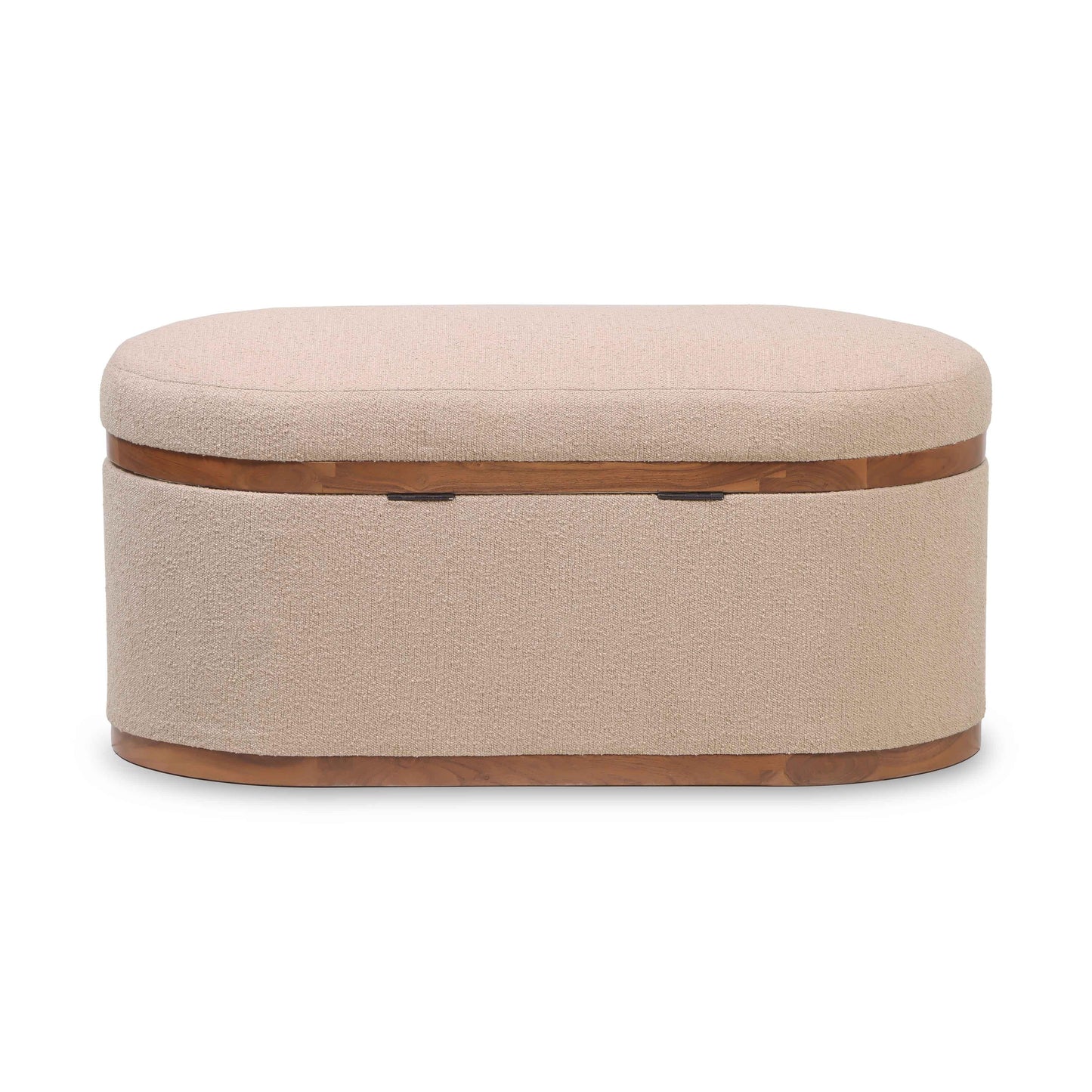 Olivier 41" Boucle Oval Storage Ottoman