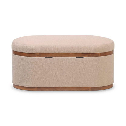 Olivier 41" Boucle Oval Storage Ottoman