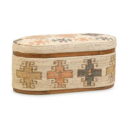 Olivier 41" Cotton Oval Storage Ottoman - Default Variant