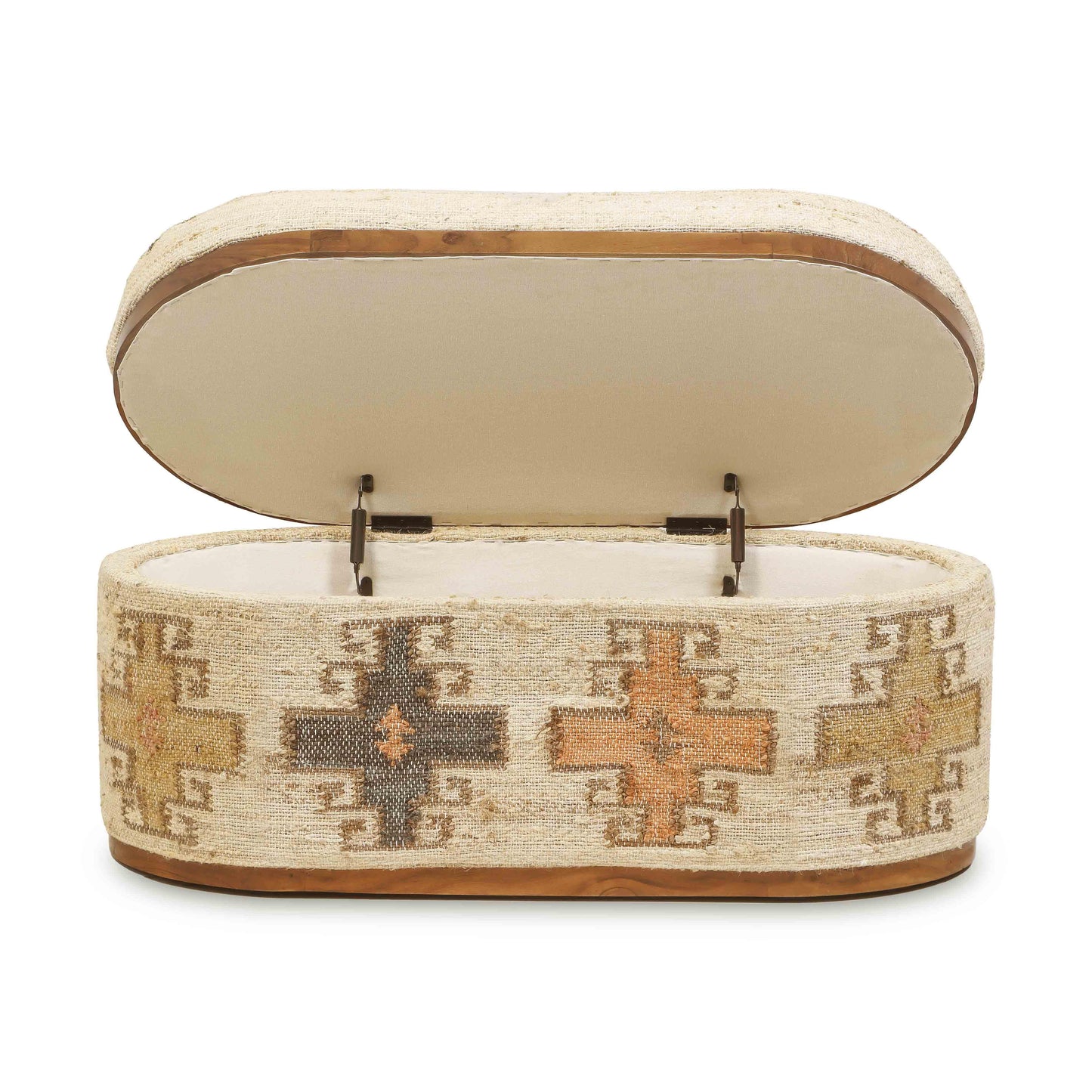 Olivier 41" Cotton Oval Storage Ottoman