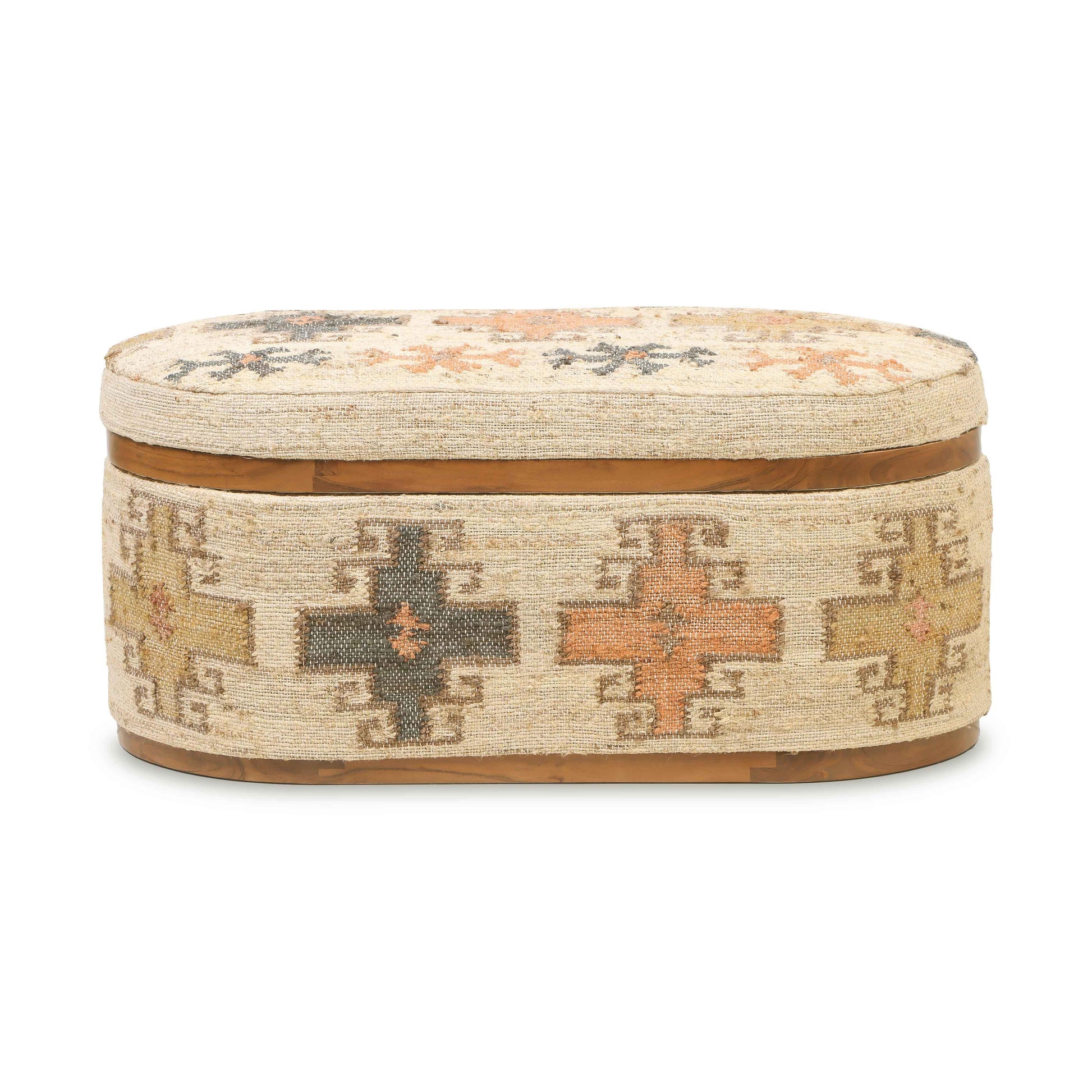 Olivier 41" Cotton Oval Storage Ottoman