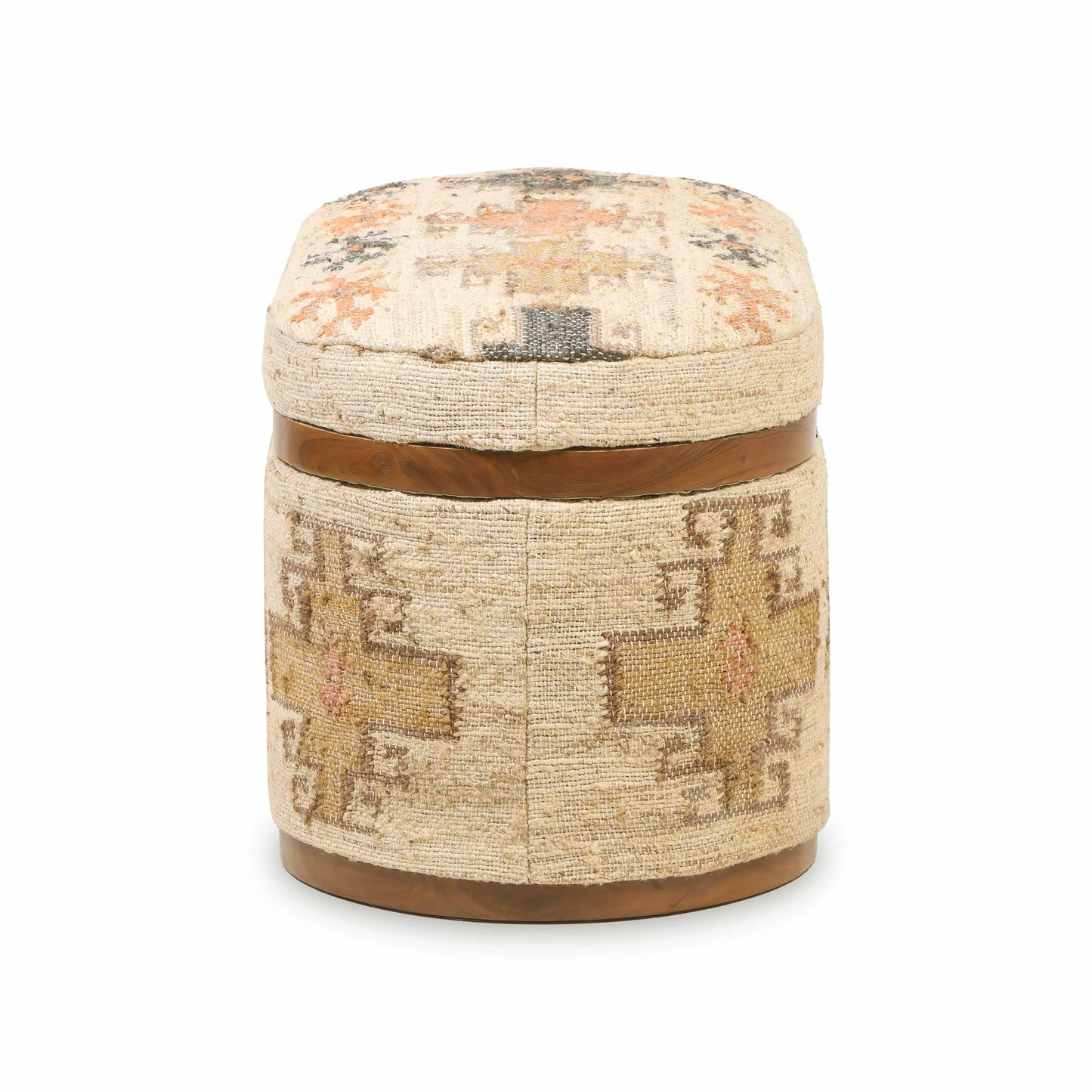 Olivier 41" Cotton Oval Storage Ottoman