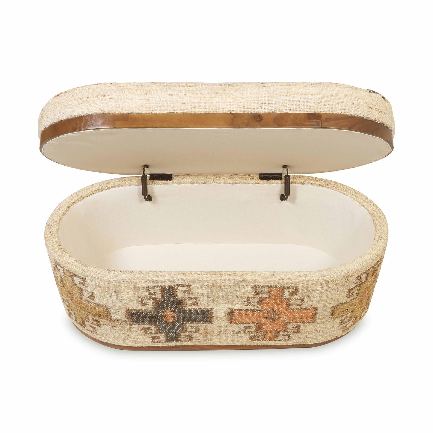 Olivier 41" Cotton Oval Storage Ottoman