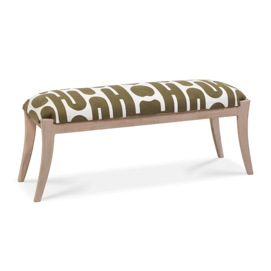 Arielle 48" Olive &amp; White Embroidered Bench - Default Variant