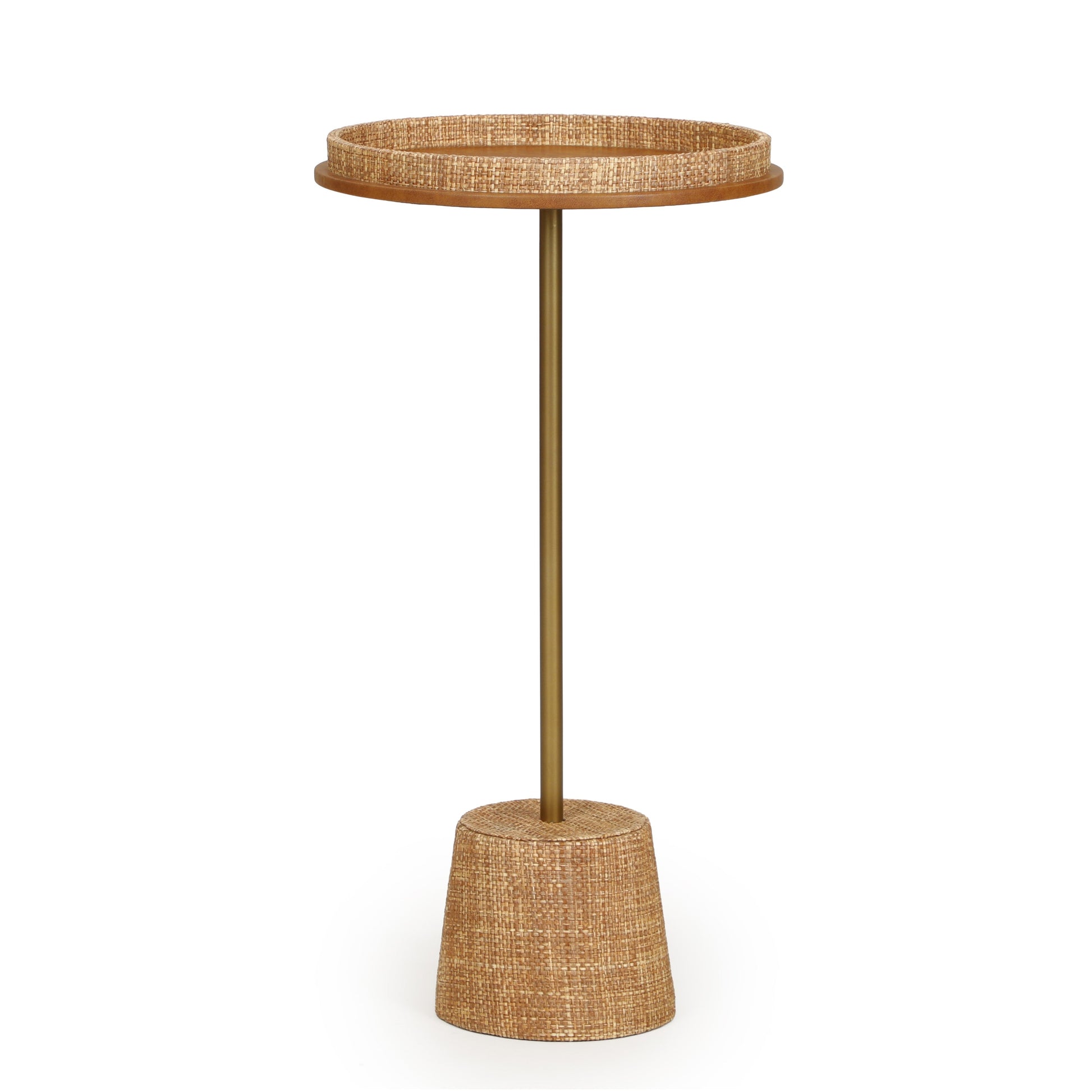 Saddle Natural Raffia Contract-Grade Side Table - Default Variant
