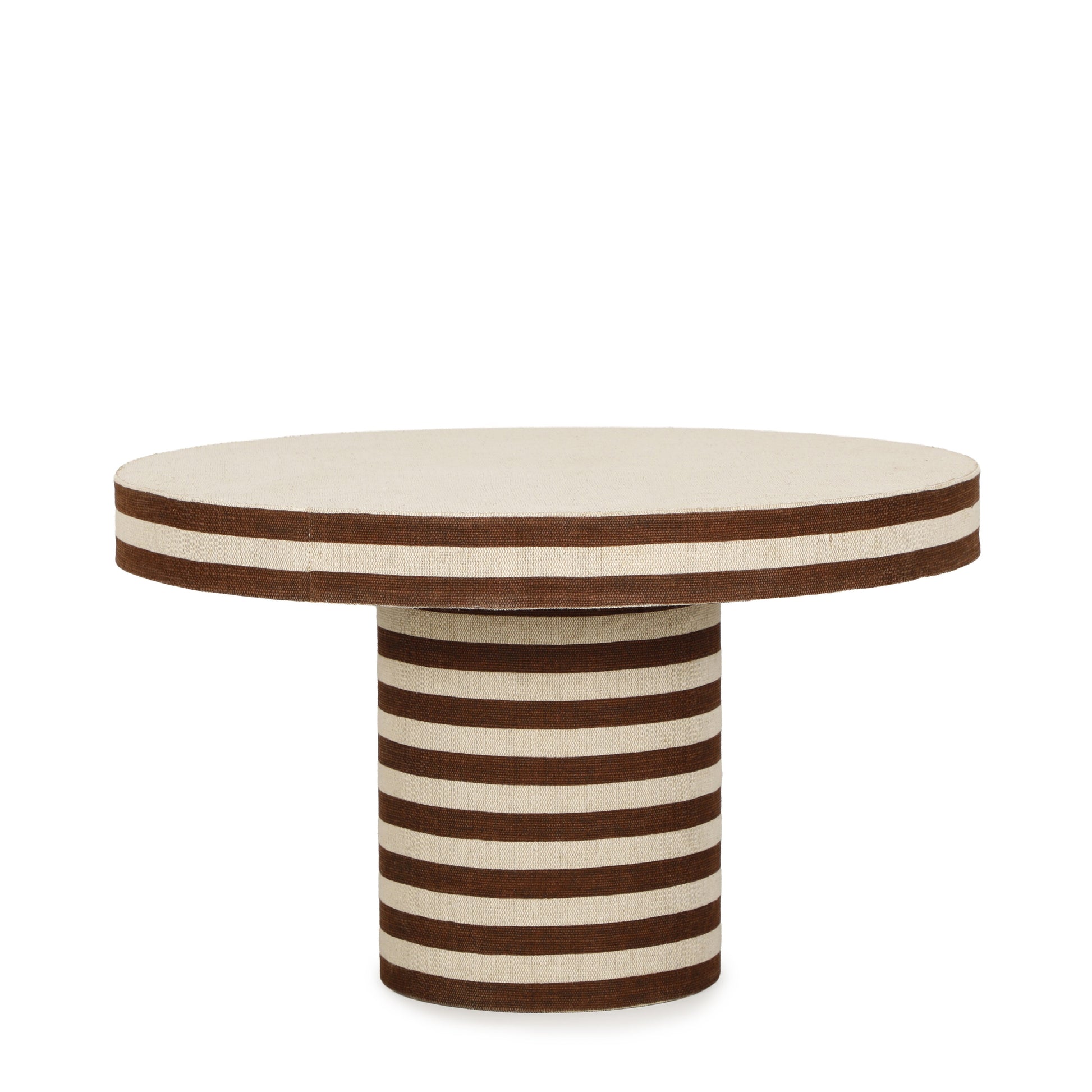 Lyra 30" Natural Striped Cotton Jute Contract-Grade Coffee Table - Default Variant