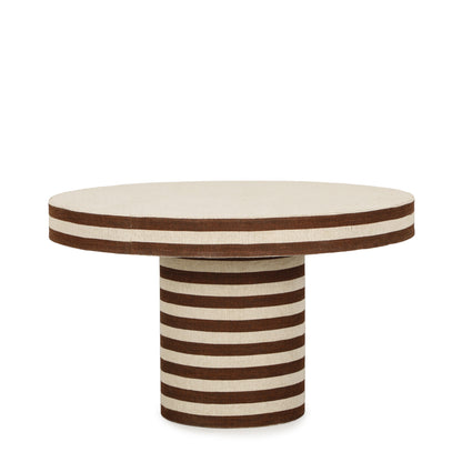 Lyra 30" Natural Striped Cotton Jute Contract-Grade Coffee Table - Default Variant