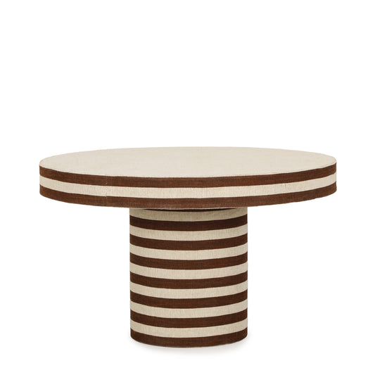 Lyra 30" Natural Striped Cotton Jute Contract-Grade Coffee Table - Default Variant