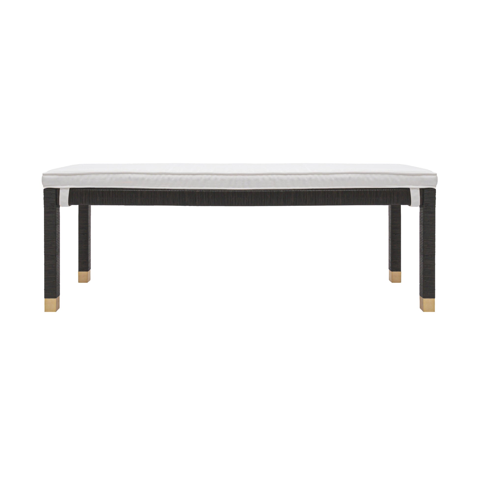 Amara 50" Woven Rattan Performance Fabric Bench