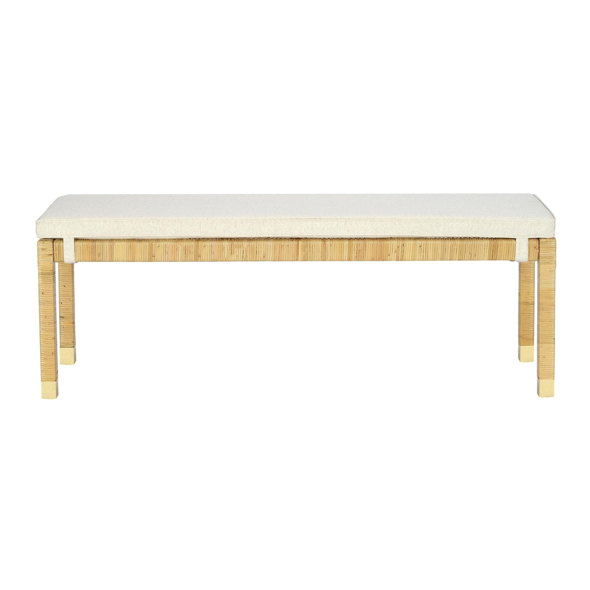 Amara Cream Contract-Grade Linen Bench