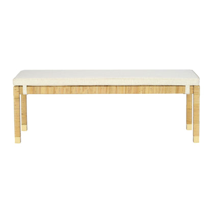 Amara Cream Contract-Grade Linen Bench