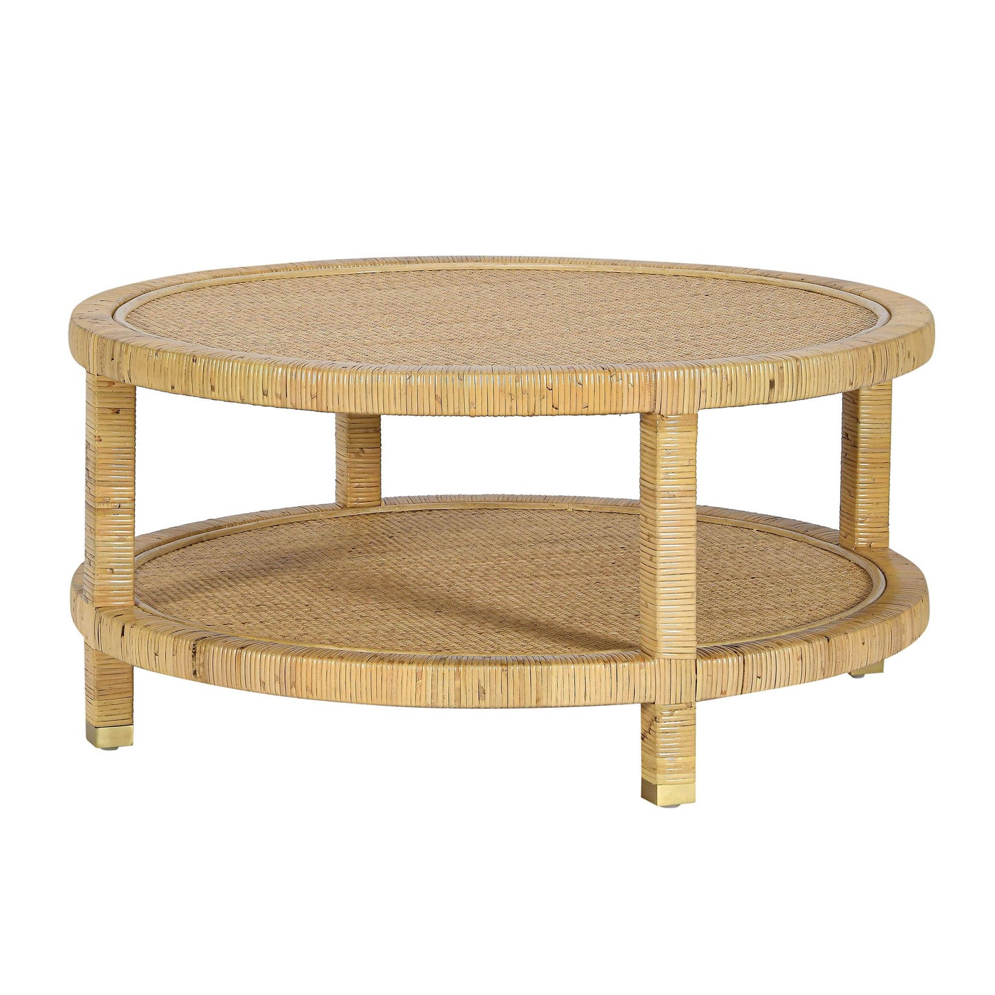 Amara 33" Natural Rattan Round Coffee Table - Default Variant