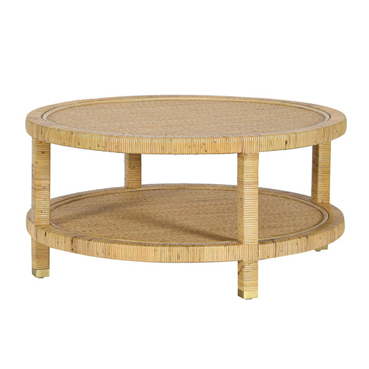 Amara 33" Natural Rattan Round Coffee Table - Default Variant