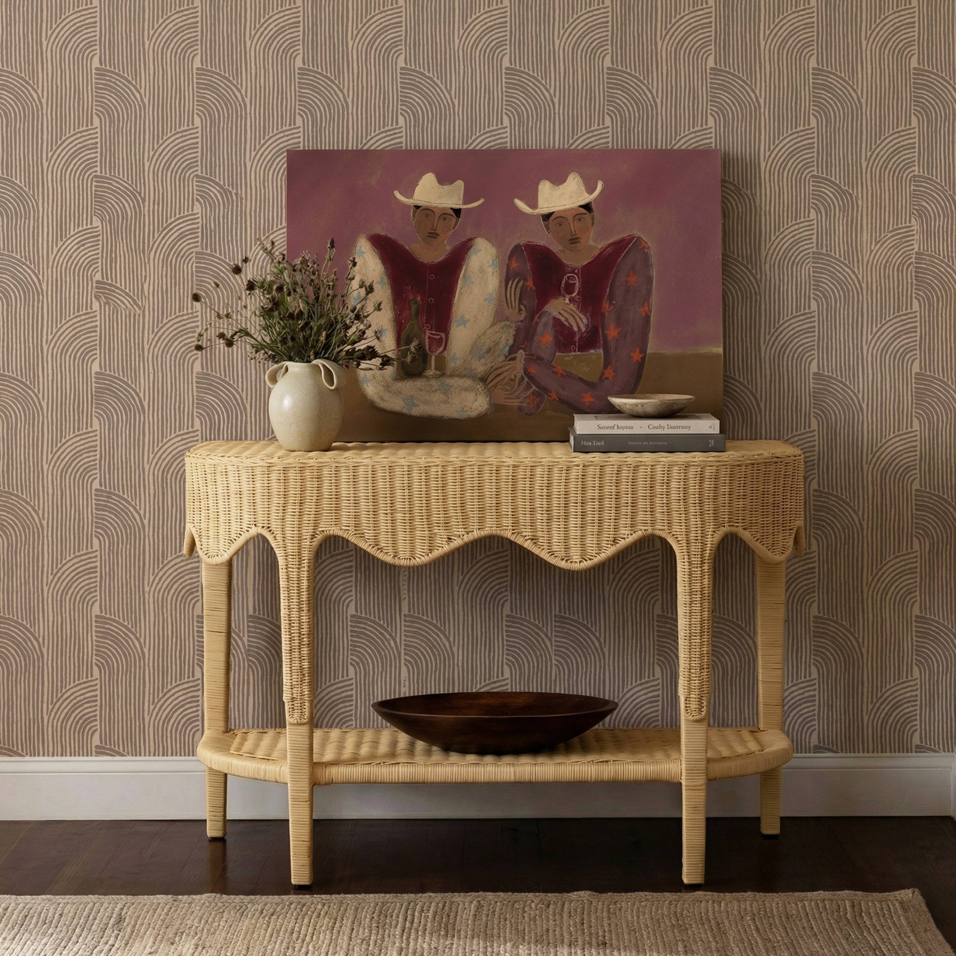 Sally 41" Natural Rattan Console Table