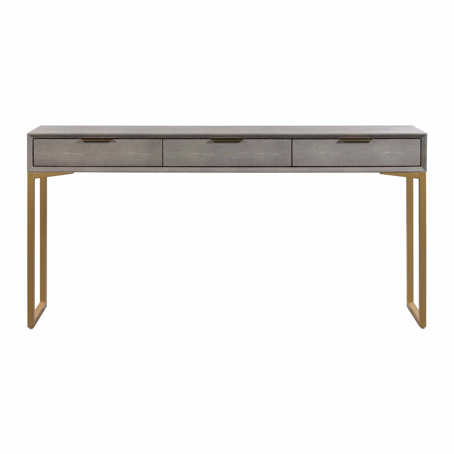 Pesce 59" Faux Shagreen 3-Drawer Console Table - Grey
