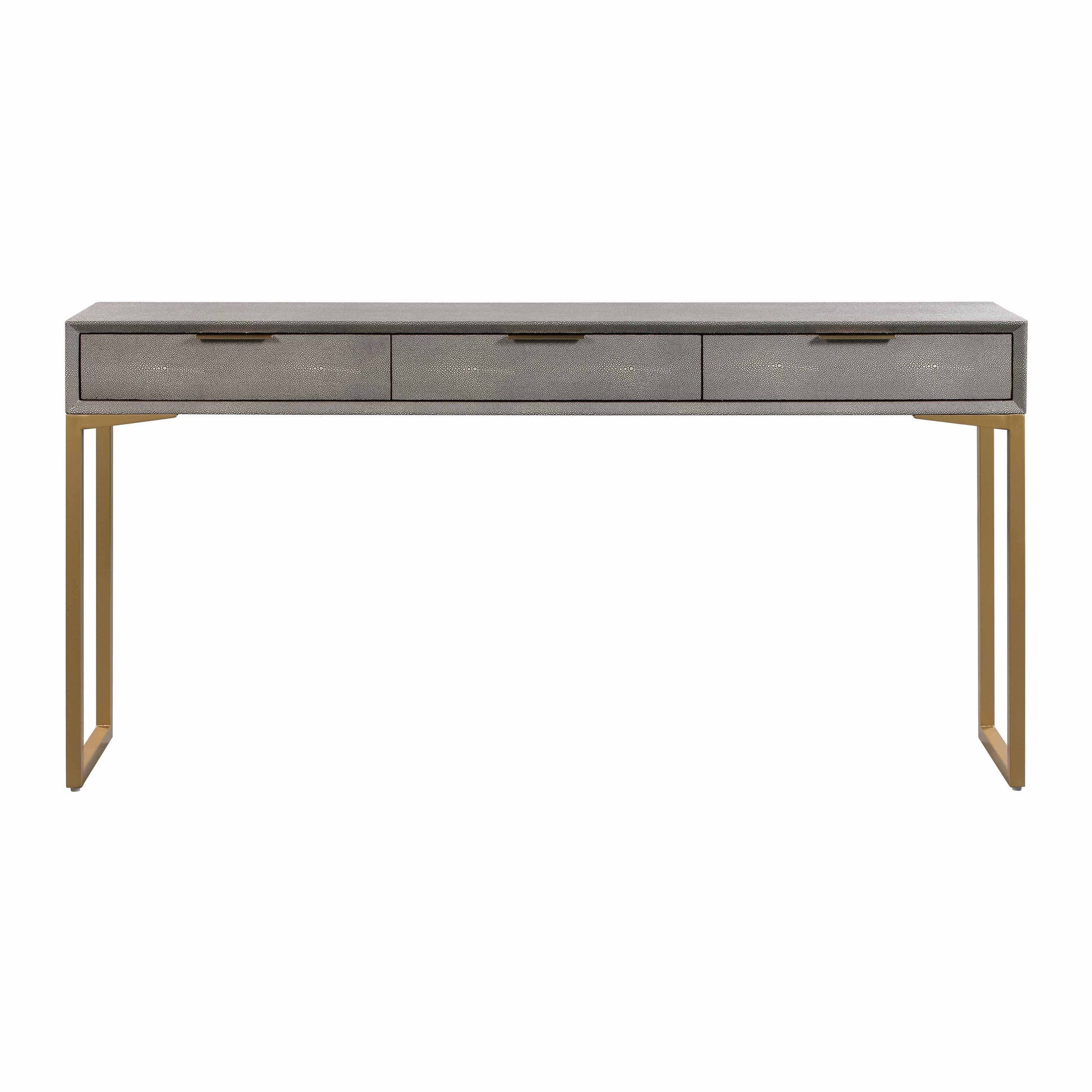 Pesce 59" Faux Shagreen 3-Drawer Console Table - Grey