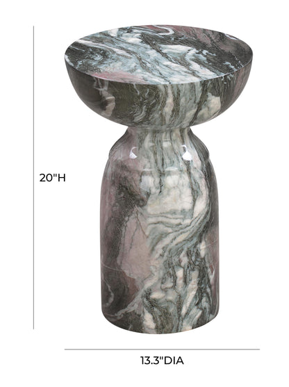 Rue Faux Marble Indoor / Outdoor Round Side Table