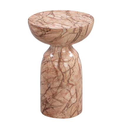 Rue Faux Marble Indoor / Outdoor Round Side Table - Sunset