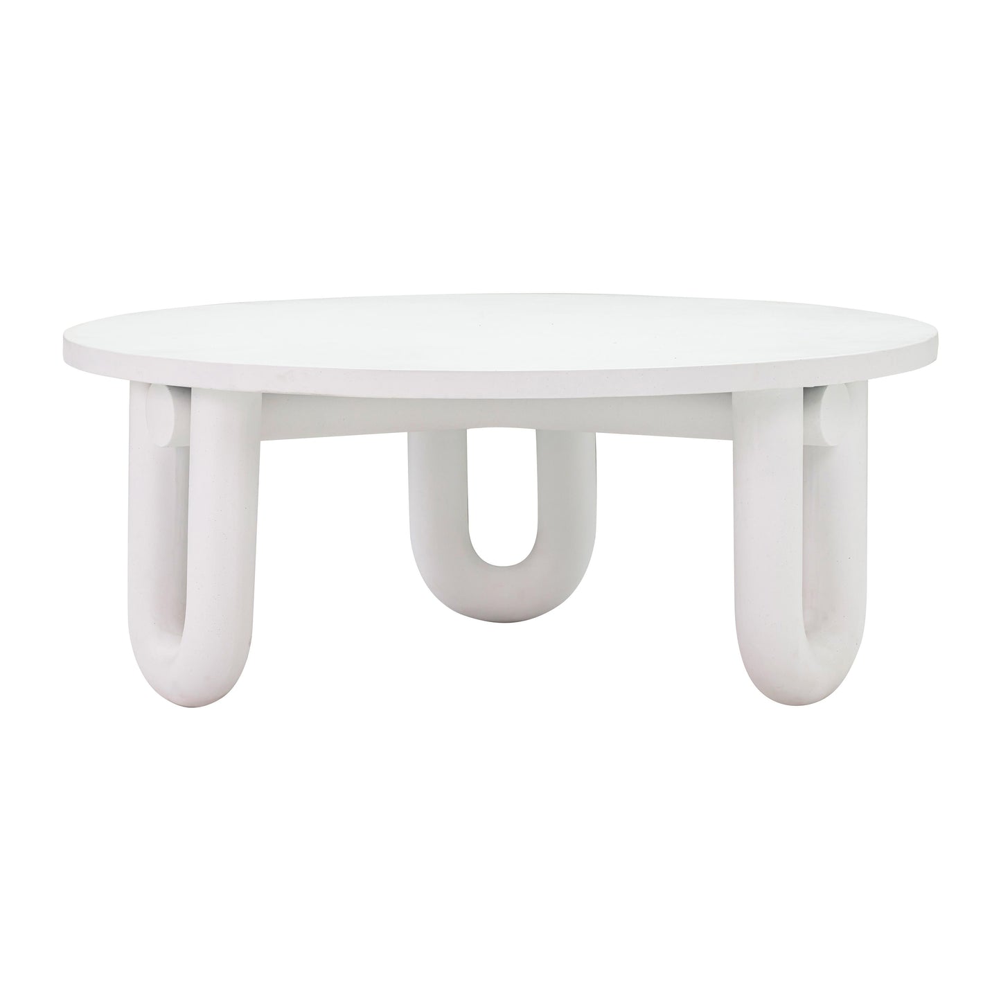 Tildy 39" White Concrete Indoor / Outdoor Round Coffee Table - Default Variant