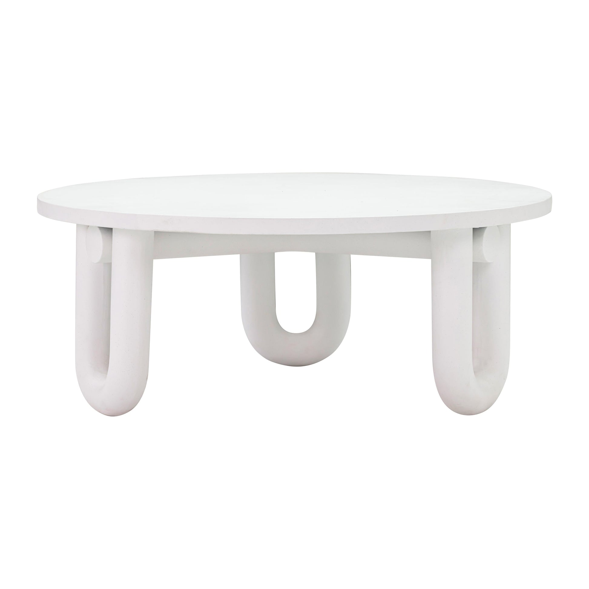 Tildy 39" White Concrete Indoor / Outdoor Round Coffee Table - Default Variant