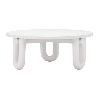 Tildy 39" White Concrete Indoor / Outdoor Round Coffee Table - Default Variant