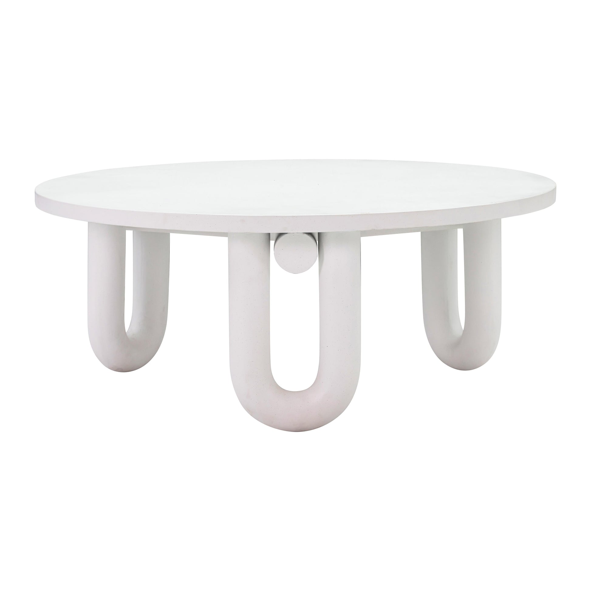 Tildy 39" White Concrete Indoor / Outdoor Round Coffee Table