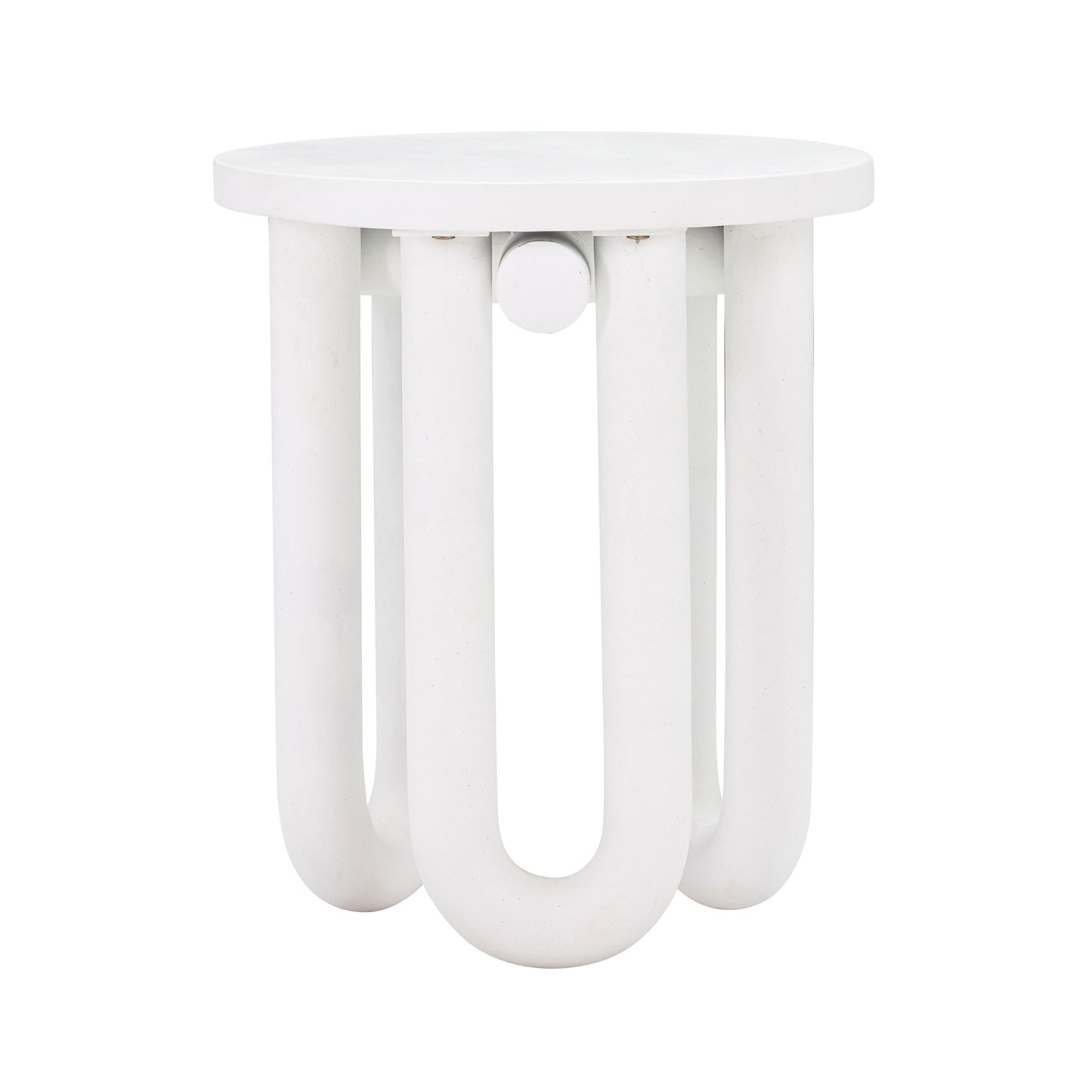 Tildy White Concrete Indoor / Outdoor Round Side Table - Default Variant