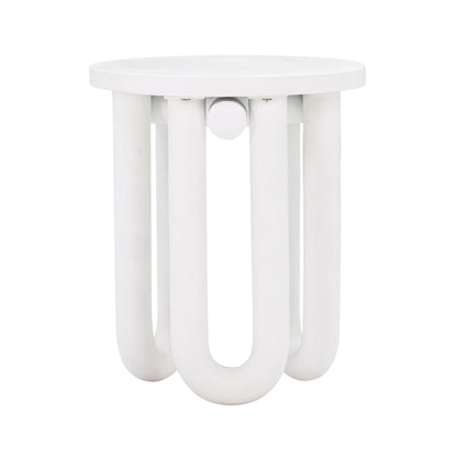 Tildy White Concrete Indoor / Outdoor Round Side Table - Default Variant
