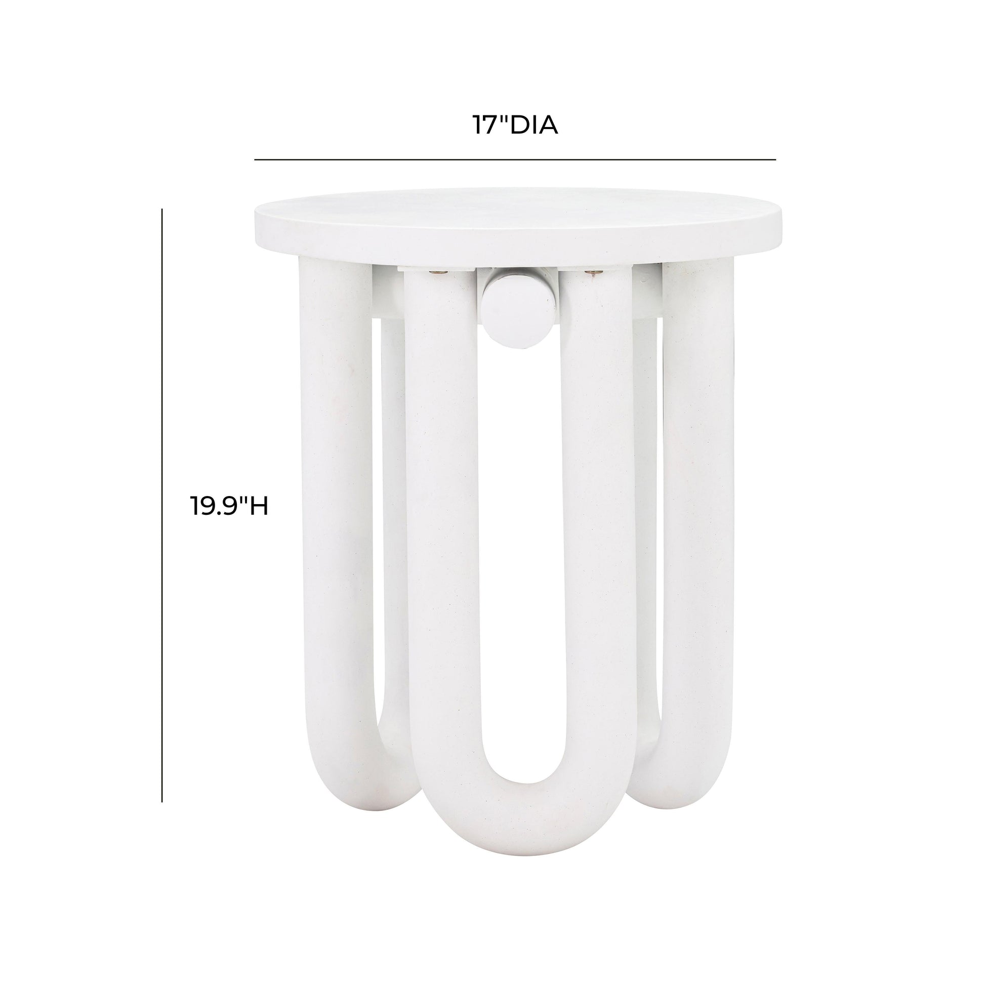 Tildy White Concrete Indoor / Outdoor Round Side Table