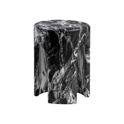 Marisol Black Faux Marble Side Table