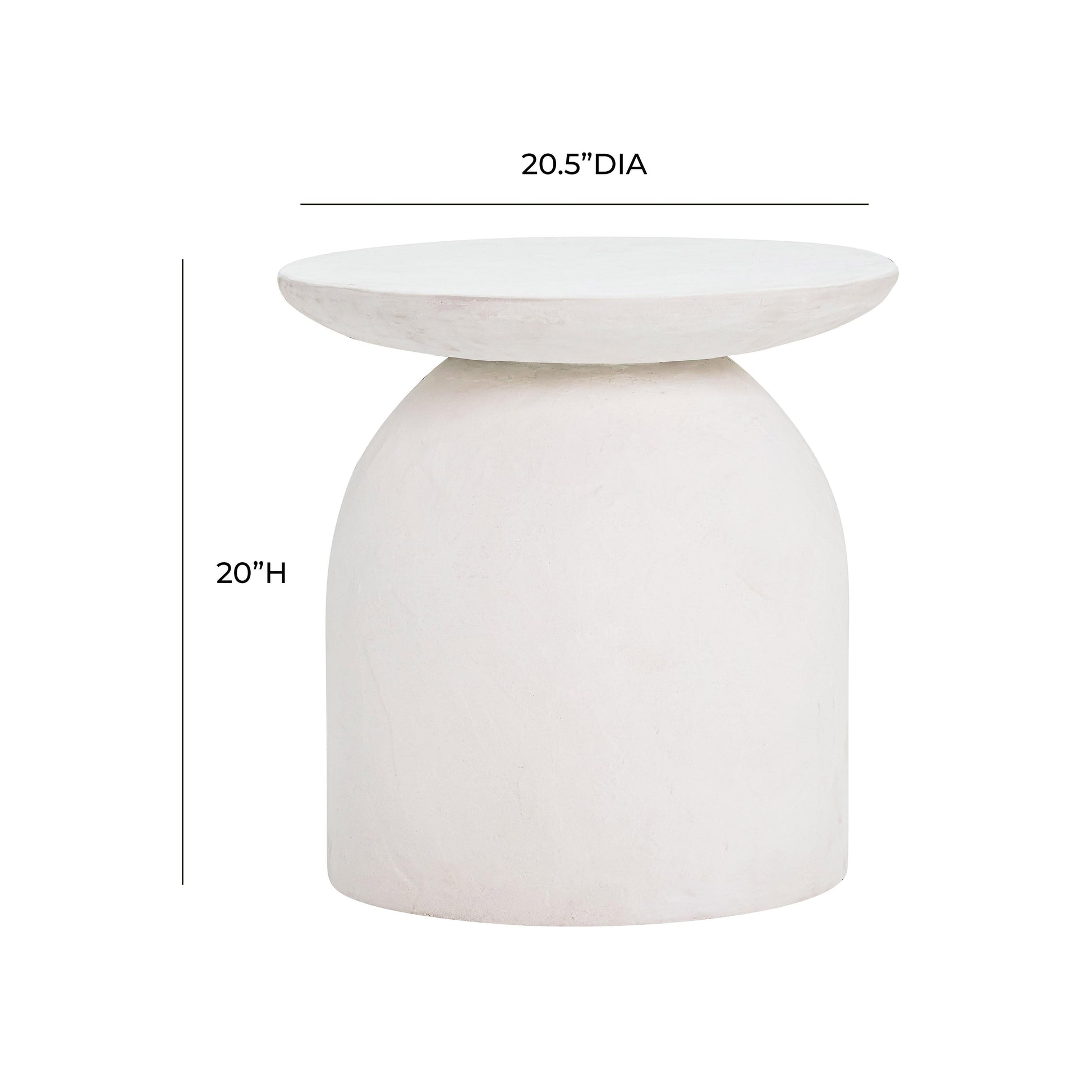 Aloe White Indoor/Outdoor Concrete Side Table