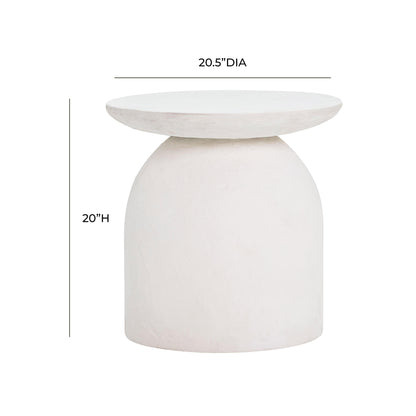 Aloe White Indoor/Outdoor Concrete Side Table