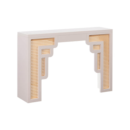 Suzie 45" Rattan Console Table - Cream