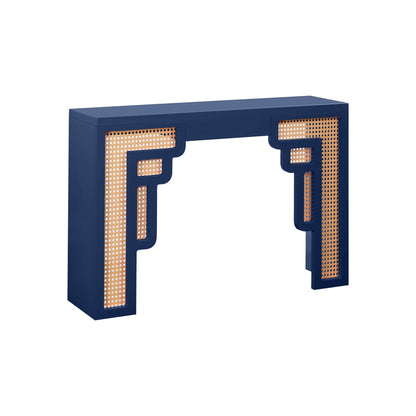 Suzie 45" Rattan Console Table - Navy