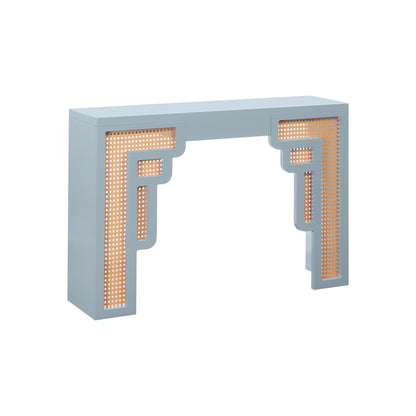 Suzie 45" Rattan Console Table - Blue