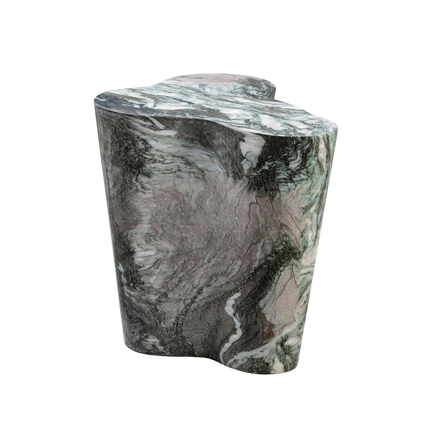Slab Concrete Indoor/Outdoor Side Table (18"-22") - Grey Marble / Tall
