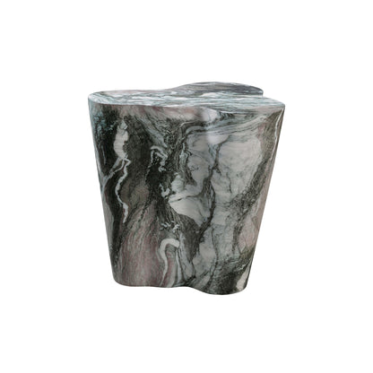 Slab Concrete Indoor/Outdoor Side Table (18"-22") - Grey Marble / Short