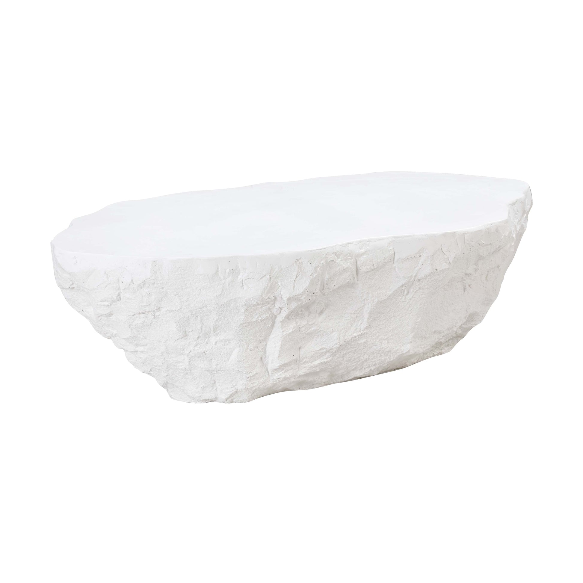 Crag 56" Concrete Indoor / Outdoor Coffee Table - White